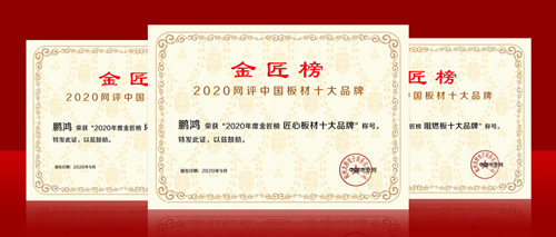 蝉联金榜丨鉴黑担保网斩获中国板材十大品牌三项殊荣